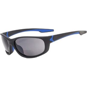 Eyekepper TR90 Unbreakable Sports Bifocal Sunglasses Baseball Running Fishing Driving Golf Softball Hiking Pearly Brown Frame Brown Lens +1.25