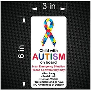 Child with AUTISM on Board - Emergency Awareness Car Vinyl Bumper Sticker Decal