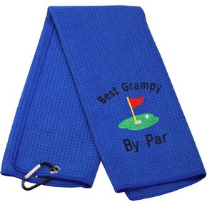 LEVLO Dad Golf Towel Embroidered Golf Towel Gift Golf Father Gift Best Pops/Grampy/Papaw/Opa by Par Golf Towel with Clip (Best Grampy) in Kuwait