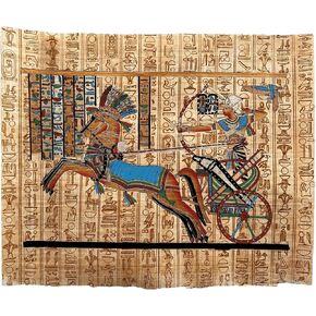 Pharaoh Ramesses II on Chariot - Vintage Egyptian Papyrus Painting Chariot Scene - Ramses The Great - Gift for Kemetic – Unframed – Frameable - 17x13 inches