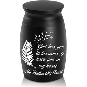 Personalized Custom Engraving Text Small Cremation Urns, Handcrafted Beautiful Keepsake Urn for Funeral, Peaceful Decorative Urns for Human Ashes, Feather Urn to Sharing Memorial Brother
