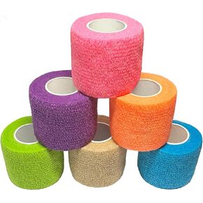 Self Adhesive Bandage Wrap, 2“ x 5 Yards, Elastic Bandage Wrap, Self Sticking Bandage Tape, 6 Pack