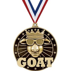 GOAT Medal, Greatest of All Time, 3" 3D Medal Award Prime