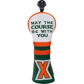 Golf Headcovers Golf Club Head Covers May The Course Be with You Style Premium Leather Driver Fairway(FW) Wood Hybrid(UT) with Number Tags