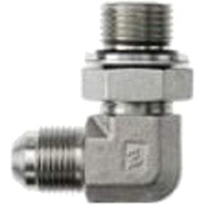 7202-06-04-NWO-FG تركيب محول تحويل الكوع من الصلب 90 درجة، 9/16 بوصة - 18 ذكر JIC x 1/4-19 ذكر BSPP دوار قابل للتعديل in Saudi Arabia