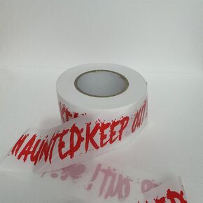 Orange Halloween Warning Caution Tape 3 inch x 656 feet, Skull Fright Barrier Tape, Crime Scene Zombie Zone Party Decor