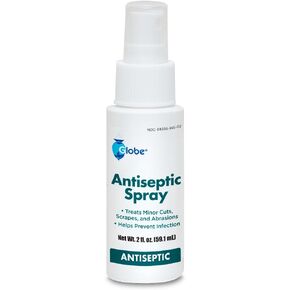 Globe (3 Pack) First Aid Antiseptic Spray, Wound Cleaner, Benzalkonium Chloride for Minor Cuts, Scrapes and Burns, 2-Ounce