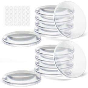 12 Pieces Door Stoppers for Wall, 2'' Door Stoppers, Clear Door Knob Wall Protector, Door Stops with Cabinet Door Bumpers, Washable & Reusable Wall Protectors, Self Adhesive (12 Pcs)