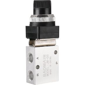 Baomain Pneumatic Mechanical Valve JM-05 PT1/4" 2 Position 3 Way Normally Closed