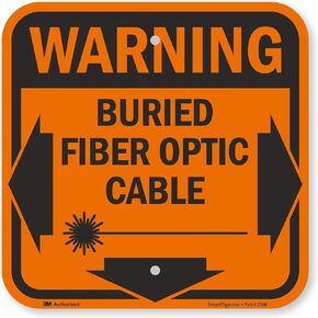 SmartSign "Buried Fiber Optic Cable" Sign | 12" x 12" 3M Engineer Grade Reflective Aluminum