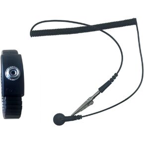 Metal Anti Static Wrist Strap Adjustable Length Anti Static Bracelet Computer Cell Phone Repair and Use (Black)