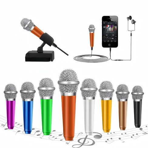 Mini Microphone,Tiny Microphone,Phone Microphone, Asmr Microphone,Mini Karaoke Microphone,forVoiceRecording Chatting and Singing on iPhone,Android,PC(Blue) in Kuwait