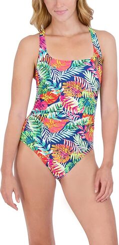 Caribbean Joe Women's Standard Shirred One Piece Swimsuit Tummy Control Quick Dry Removable Cup Adjustable Strap Bathing Suit in Saudi Arabia