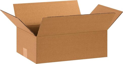 BOX USA 15 × 10 × 5 صناديق من الورق المقوى المموج، مسطحة 15 بوصة طول × 10 بوصة عرض × 5 بوصة ارتفاع، حزمة من 25 | الشحن، التعبئة والتغليف، النقل، صندوق تخزين للمنزل أو العمل، صناديق كبيرة بالجملة قوية in Saudi Arabia