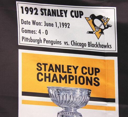 5 في 1 'Pittsburgh' Penguins Stanley Cup 5 مرات بطولة راية أبطال العلم 3 × 5 هدايا للشباب والأطفال والرجال والنساء in Kuwait