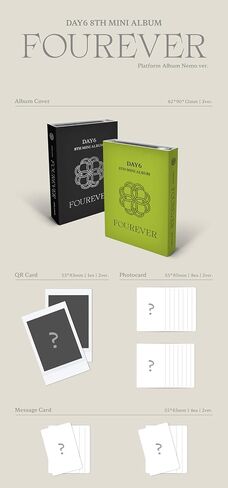 DAY6 FOUREVER 8th Mini Album Contents+Photocard+etc+Tracking Day SIX D6 (Standard Light Green Version) in Saudi Arabia