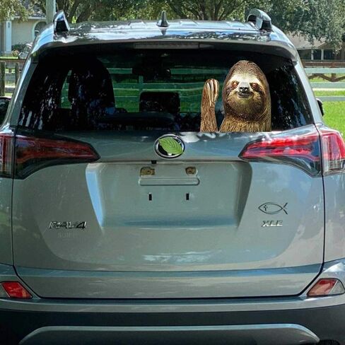 ملصق سيارة BBear Sloth لنافذة السيارة ملصق مضحك للسيارة ملصق نافذة ملتصق للمركبات، سهل الإزالة ولا يترك أي بقايا (للجانب الأيسر) in Kuwait