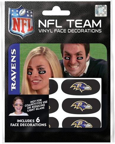 Party Animal Baltimore Ravens Team Eye Black Strips- 3 Pairs in Saudi Arabia