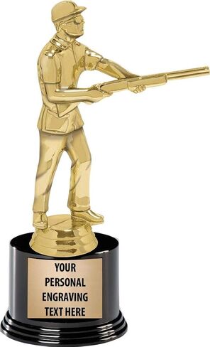 Crown Awards Skeet Shooting Trophies with Custom Engraving, 7.25" Personalized Skeet Shooter Male Trophy On Deluxe Round Base Prime in Saudi Arabia