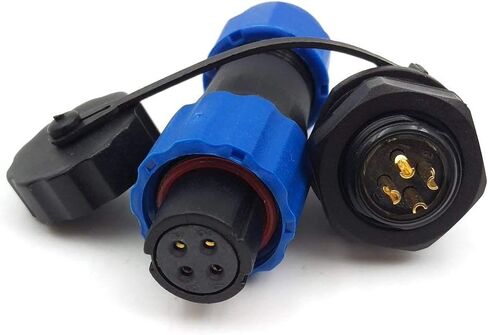 SD13 4pin Waterproof Power Cable Connector, IP68 4pin Plug and Socket, auto Electrical Power Connector Plug(Female)-Socket(Male) (4pin, Panel Mount x 3set) in Saudi Arabia