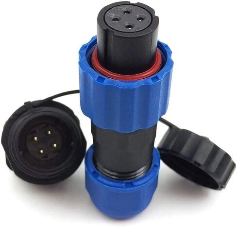 SD13 4pin Waterproof Power Cable Connector, IP68 4pin Plug and Socket, auto Electrical Power Connector Plug(Female)-Socket(Male) (4pin, Panel Mount x 3set) in Saudi Arabia