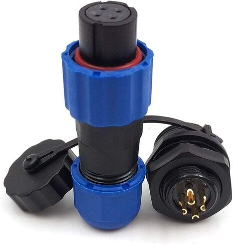 SD13 4pin Waterproof Power Cable Connector, IP68 4pin Plug and Socket, auto Electrical Power Connector Plug(Female)-Socket(Male) (4pin, Panel Mount x 3set) in Saudi Arabia