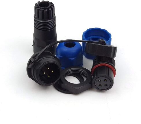 SD13 4pin Waterproof Power Cable Connector, IP68 4pin Plug and Socket, auto Electrical Power Connector Plug(Female)-Socket(Male) (4pin, Panel Mount x 3set) in Saudi Arabia