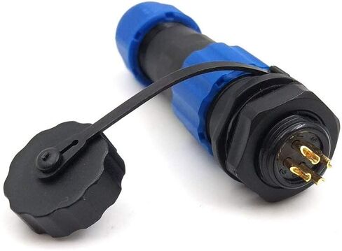 SD13 4pin Waterproof Power Cable Connector, IP68 4pin Plug and Socket, auto Electrical Power Connector Plug(Female)-Socket(Male) (4pin, Panel Mount x 3set) in Saudi Arabia