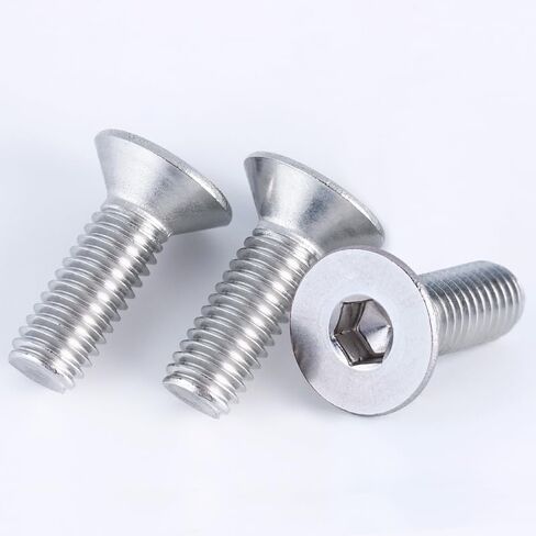 M8-1.25x10mm Flat Head Socket Cap Screws and Bolts, M8 10mm Flat Head Bolts,Stainless Steel Screw,Allen Socket Drive,Full Thread,Bright Finish,Coarse Thread UNC, 30Pcs in Saudi Arabia