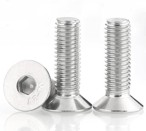 M8-1.25x10mm Flat Head Socket Cap Screws and Bolts, M8 10mm Flat Head Bolts,Stainless Steel Screw,Allen Socket Drive,Full Thread,Bright Finish,Coarse Thread UNC, 30Pcs in Saudi Arabia