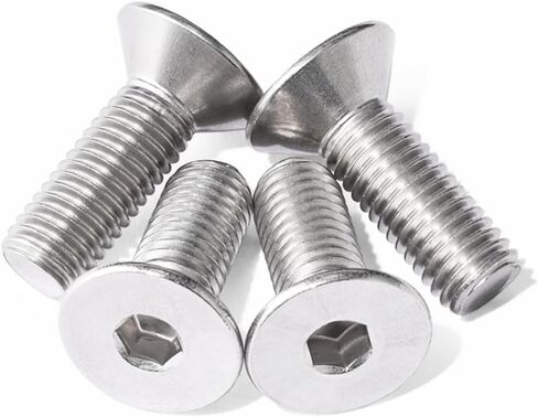 M8-1.25x10mm Flat Head Socket Cap Screws and Bolts, M8 10mm Flat Head Bolts,Stainless Steel Screw,Allen Socket Drive,Full Thread,Bright Finish,Coarse Thread UNC, 30Pcs in Saudi Arabia