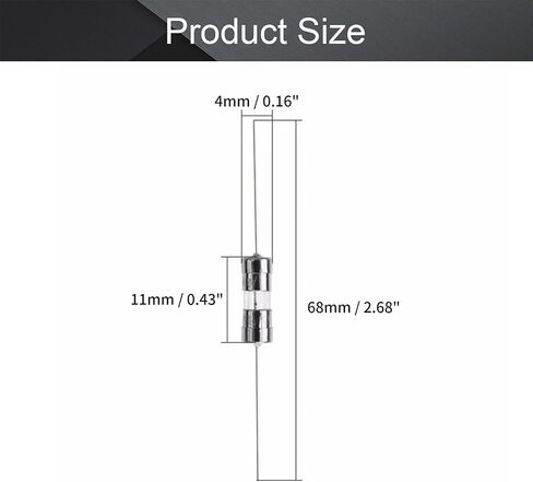 Fielect 20 قطعة أنبوب زجاجي صمامات محورية مع سلك الرصاص بطيئة النفخ 3.6 × 10 مم 0.25 أمبير 250 فولت صمامات تأخير الوقت لاستبدال أو إصلاح العديد من الأجهزة الإلكترونية المنزلية (T0.25A) in Saudi Arabia