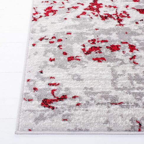 مجموعة SAFAVIEH Skyler مقاس 2 × 8 بوصة رمادي/أحمر SKY186Q سجادة حديثة تجريدية غير قابلة للتساقط في مدخل غرفة المعيشة وغرفة النوم والمطبخ in Kuwait