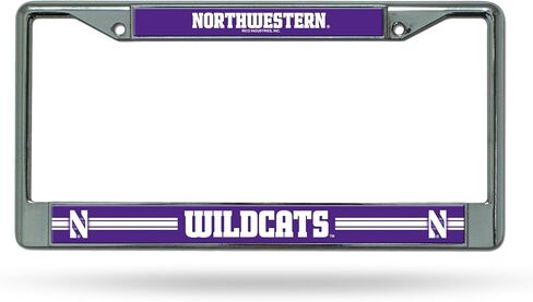 NCAA Northwestern Wildcats Standard Chrome License Plate Frame in Saudi Arabia