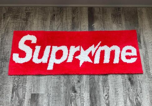 Supremed Rug - Hypebeast Room Decor - Handmade & Premium- 43 * 16in (110cm) - Suprme Rug - Designer Rugs - Aesthetic Room Decor Rug in Saudi Arabia