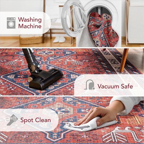 nuLOOM Stella Machine Washable Traditional Tribal Ultra Thin Runner Rug, 2' 6" x 10', Rust in Saudi Arabia
