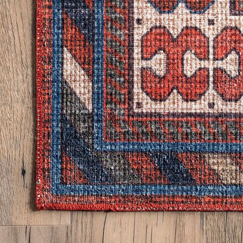 nuLOOM Stella Machine Washable Traditional Tribal Ultra Thin Runner Rug, 2' 6" x 10', Rust in Saudi Arabia