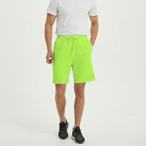 ZONBAILON Mens Gym Athletic Elastic Waist Shorts with Drawstring Deep Pockets 9" Inseam in Saudi Arabia