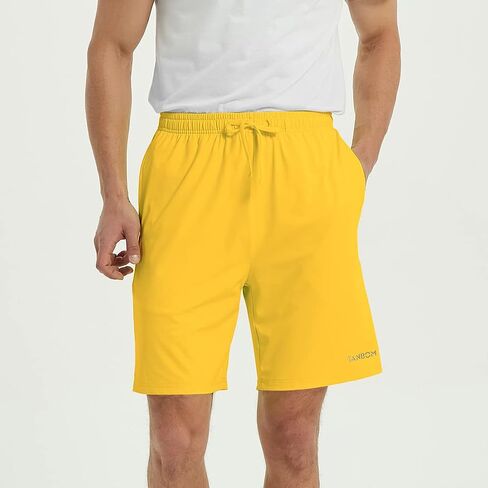 ZONBAILON Mens Gym Athletic Elastic Waist Shorts with Drawstring Deep Pockets 9" Inseam in Saudi Arabia