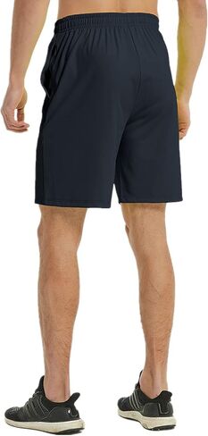 شورت ZONBAILON رجالي رياضي بخصر مطاطي مع جيوب عميقة برباط 9 بوصة درزة داخلية in Kuwait