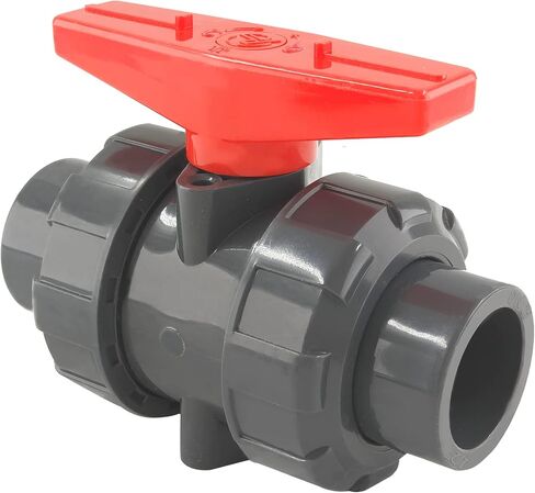 صمام كروي True Union PVC مقاس 1/2 بوصة، صمام كروي بمقبس منزلق مع منفذ كامل، حلقة دائرية EPDM، مصنف عند 150 رطل لكل بوصة مربعة، مقبس 1/2 بوصة in Kuwait