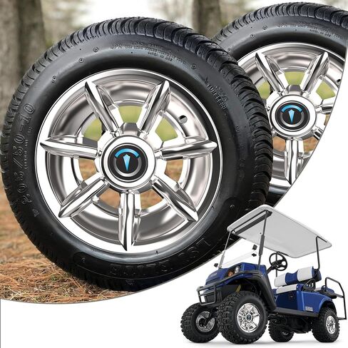10 inch Golf Cart Wheel Covers,Improved 7 Spoke Chromed Hub Caps for Club Car/E-Z-GO/YA/Star Car/Excar and Other Models.(Set of 4) in Saudi Arabia