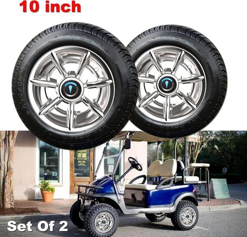10 inch Golf Cart Wheel Covers,Improved 7 Spoke Chromed Hub Caps for Club Car/E-Z-GO/YA/Star Car/Excar and Other Models.(Set of 4) in Saudi Arabia