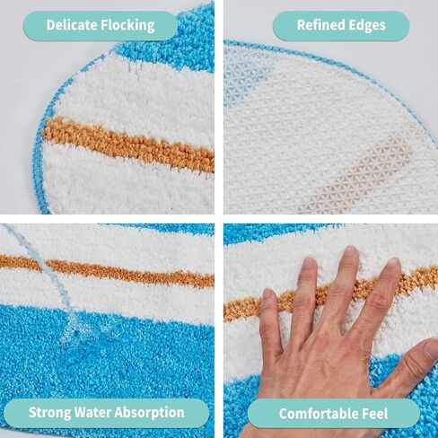 Surfboard Rug, Surfboard Shaped Bath Mat for Y2K Room Decor, Non-Slip Flocking Hypebeast Carpet for Living Room Decor, Stussy Rug Alt Room Decor Soft Doormat for Bedroom (Light Blue) in Saudi Arabia