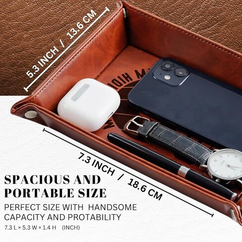 INNObeta Bigfoot Gifts Valet Tray، منظم تخزين سطح المكتب من جلد البولي يوريثان بجانب السرير وحامل العملات المعدنية لمحبي Bigfoot، مثالي لأعياد الميلاد والكريسماس - غبي in Saudi Arabia