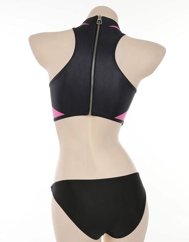 MEOWCOS Women's One Piece Swimsuits Gothic Bathing Suit Black Pink Cutout One-Piece Swimsuit with Shrug in Saudi Arabia