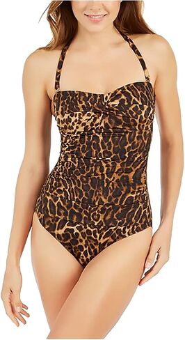Ralph Lauren Underwire Strapless One-Piece Swimsuit, Ocelot Leopard Printed, Size 2 in Saudi Arabia
