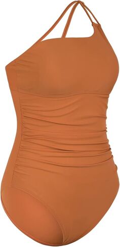 بدلة سباحة قطعة واحدة بكتف واحد من Coastal Rose للنساء، ملابس سباحة مكشكشة للتحكم في البطن، بدلة استحمام رافعة للأعلى in Kuwait