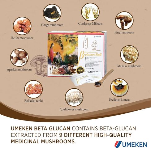 Beta Glucan - Immune Boost, Mushroom Extract, Dietary Supplement, 30 Packets, 1 Month Supply in Saudi Arabia
