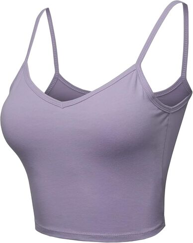 Womens Basic Yoga Cotton Longline V-Neck Padded Sports Bra Cami Crop Top in Saudi Arabia